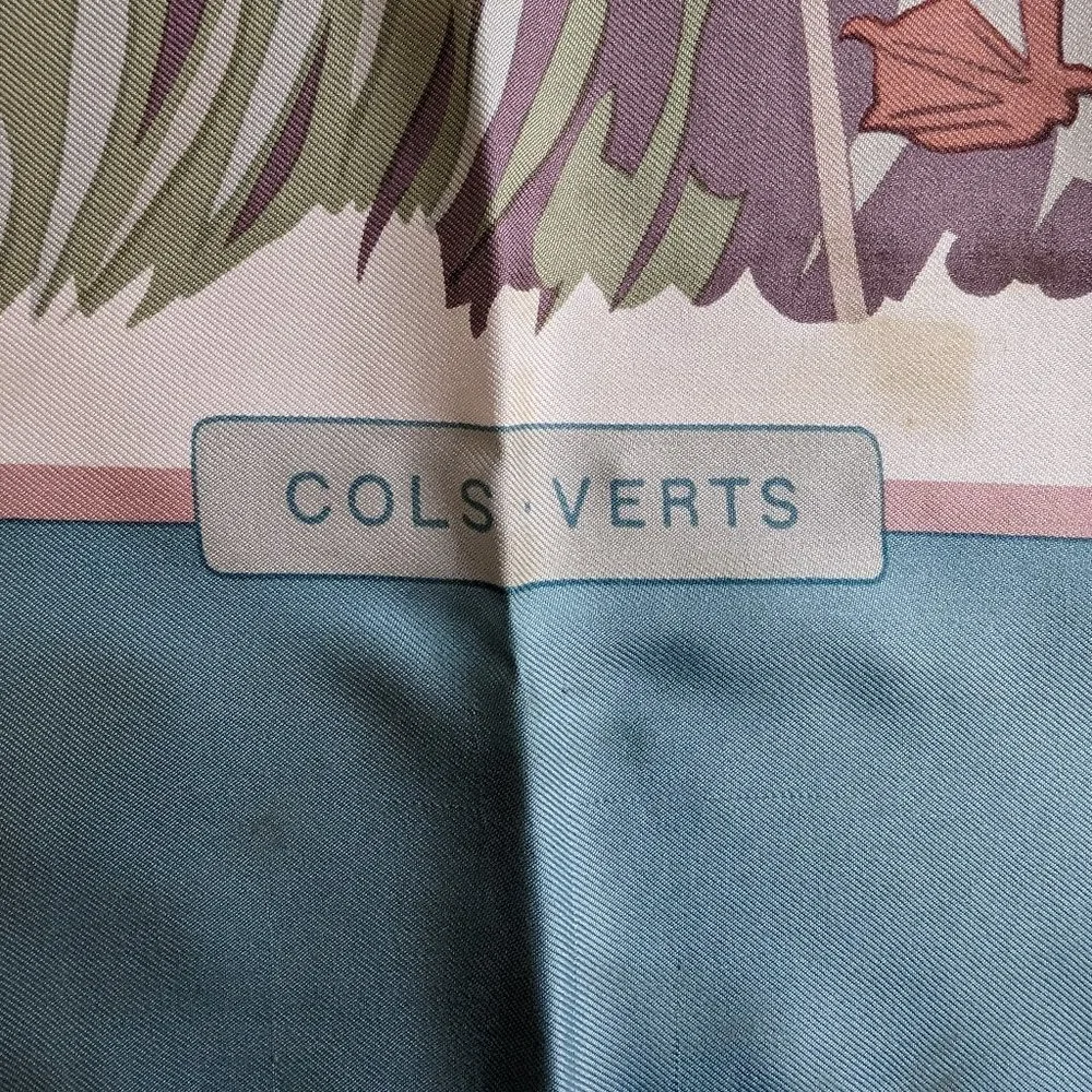 Vintage Hermes Cols Verts Blue Pastel 90 cm Silk Scarf Rare - Picture 4 of 16